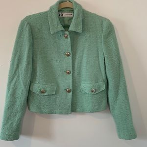 Zara Cropped Tweed Jacket